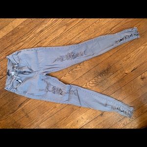 Fashion Nova Gray Ripped Skinny Jeans